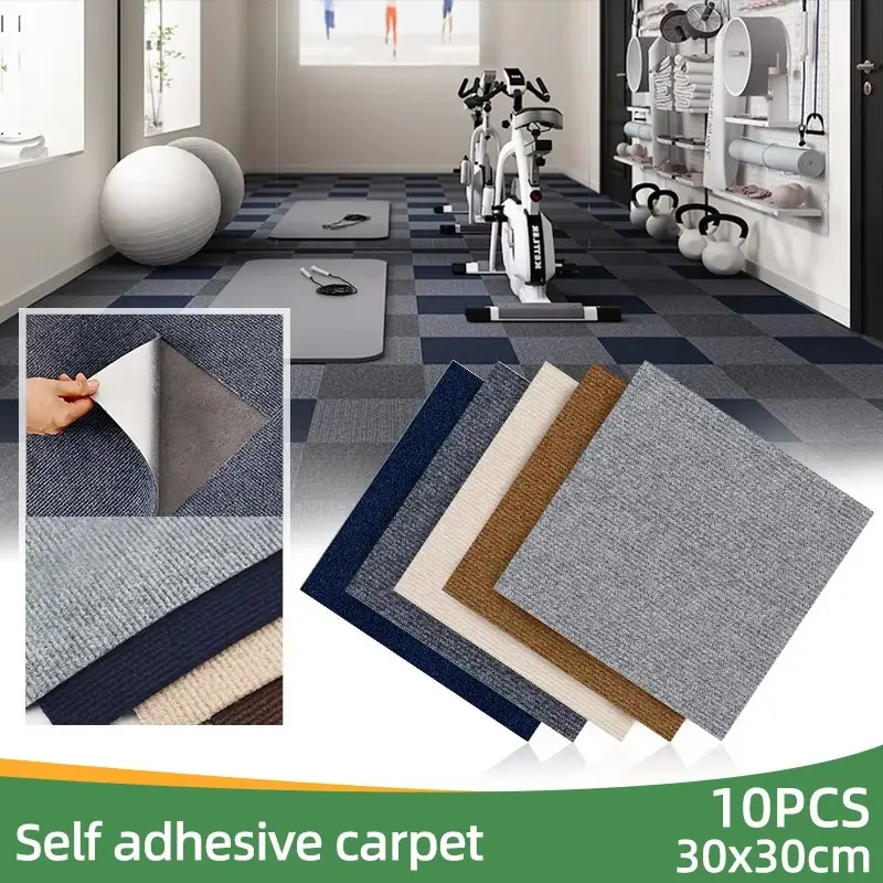 10/20PCS Self-Adhesive Carpet Tiles, 30×30cm Multicolor Peel and Stick Floor Squares, DIY Carpet Mats for Bedroom, Living Room and Office