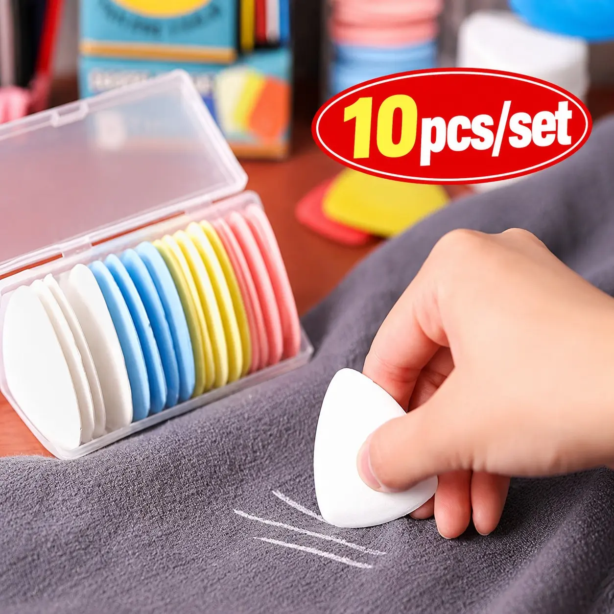 10pcs Set Erasable Tailor's Chalk Marking Pens, Ideal for Sewing and Needlework, Random Colors, Essential Crafting Tools