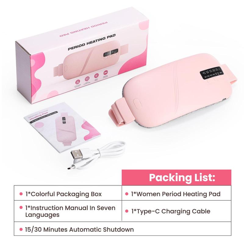Menstrual Heating Pad Waist Massager, 5-level Hot Compress & 4-level Vibration Waist Belt, Women's Personal Care Appliances for Home & Travel