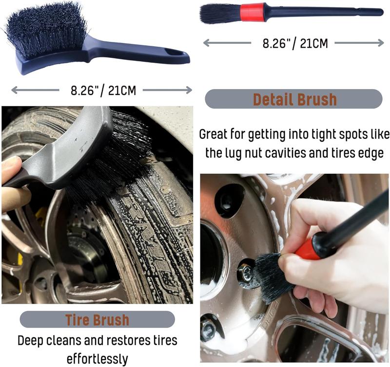 Refined Long Handle Wheel Brush Arsenal, Soft Wheel and Rim Brush,Tire Brush, Bendable & Durable Wheel Rim Cleaner Brush Set for Cleaning Wheel and Tire, Large, Grey & Black Refined Long Handle Wheel Brush Arsenal, Soft Wheel and Rim Brush,Tire Brush, Bendable & Durable Wheel Rim Cleaner Brush Set for Cleaning Wheel and Tire, Large, Grey & Black