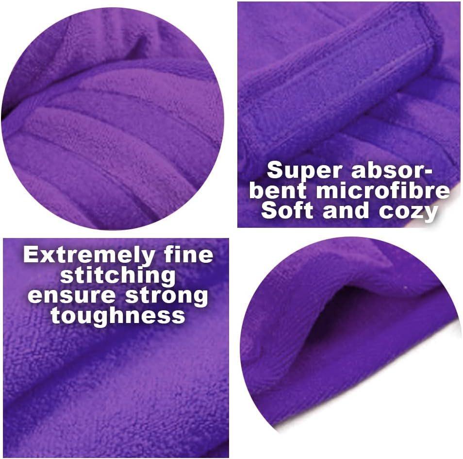 Dog Bathrobe Towel, Super Absorbent Microfiber Pet Drying Robe with Pocket & Adjustable Strap, Fast Drying Dog Bath Towel Wrap for Large Medium Small Dogs