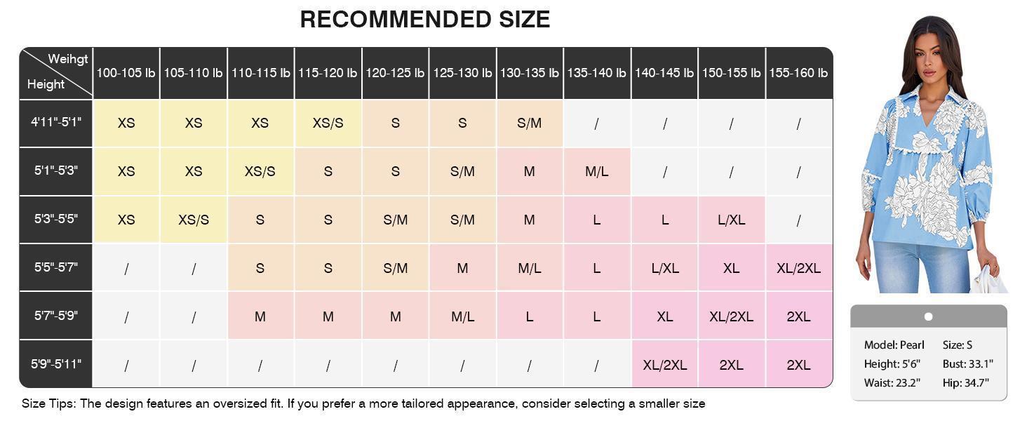 Imily Bela Womens Floral Peplum Babydoll Tops 3/4 Puff Sleeve Pleated Blouse Cute Casual V Neck Loose Fit Flowy Boho Shirts