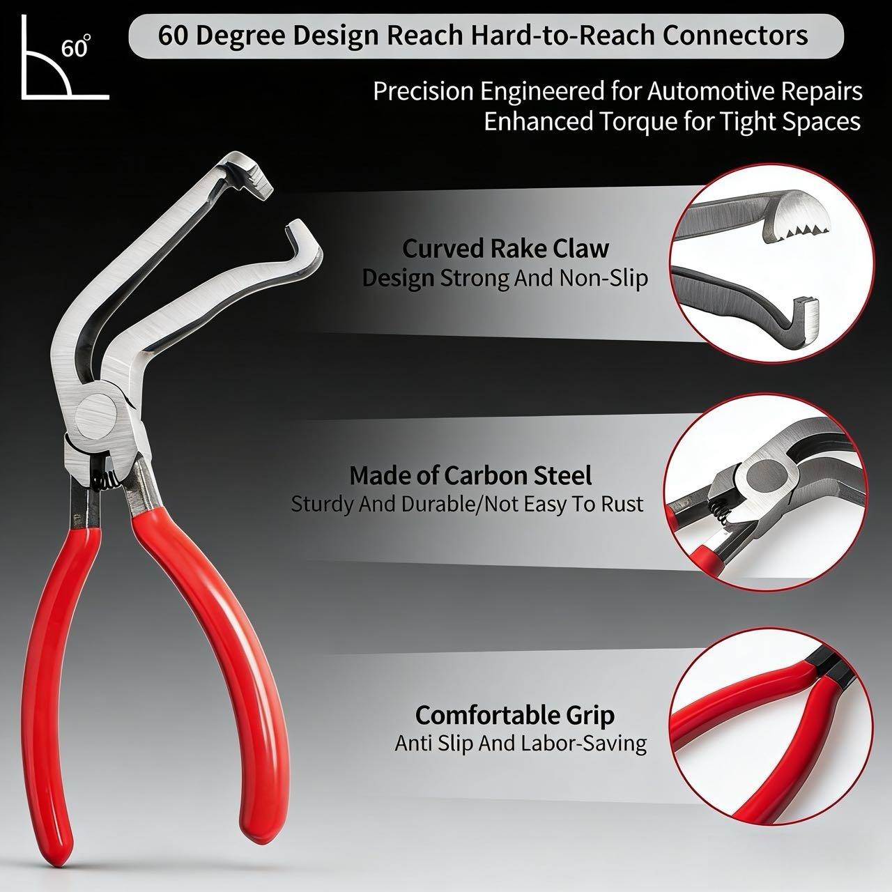 5PCS Hose Clamp Pliers Set | Auto Repair Tool Kit for Fuel, Coolant & Oil Lines | Easy Removal & Installation   automotive wire disconnect pliers, automotive wire plug connector disconnect tool, connector separator and hose clamp pliers