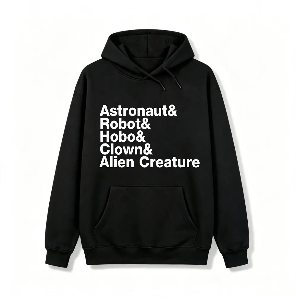 HalloweenAutumn Winter new arrival Men's Hoodie Cotton Blend Long(S-3XL)  Black Astronaut Robot Hobo Clown Alien Creature Text Print Casual Streetwear Daily Wear Warm Comfortable Soft Fashion Top for Men