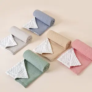 Bestselling Crepe Fabric Dot Blanket, Baby Swaddle Blanket, Cover Blanket, Swaddling Wrap, Newborn Dot Fleece Summer Quilt, Air Conditioner Quilt