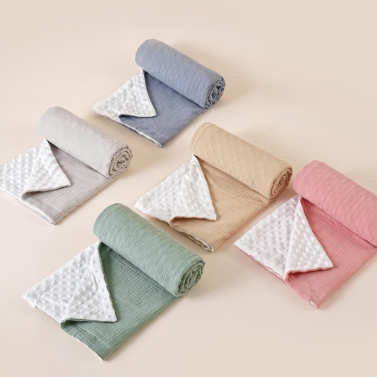 Bestselling Crepe Fabric Dot Blanket, Baby Swaddle Blanket, Cover Blanket, Swaddling Wrap, Newborn Dot Fleece Summer Quilt, Air Conditioner Quilt