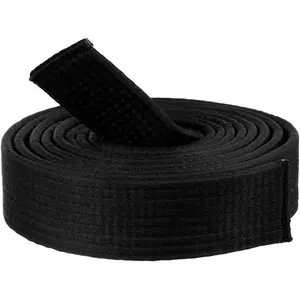110 Inch/280cm Double Wrap Black Durable Cotton-Polyester Blend Martial Arts Belts for Karate Judo Taekwondo, Universal Fit for Kids Adults Trainning Competition (Black)