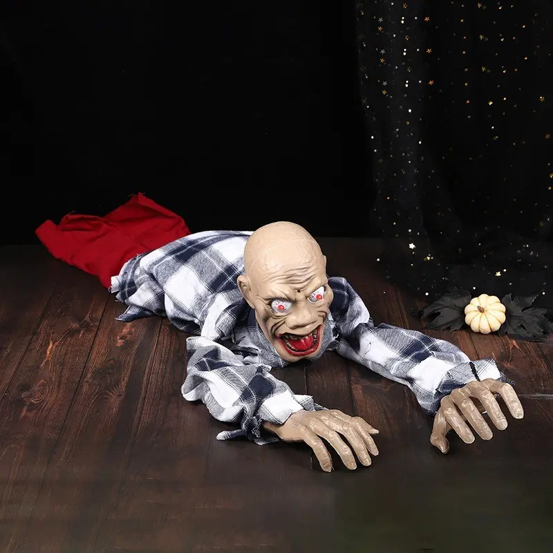Realistic Crawling Zombie Halloween Decoration, Terrifying Ground Zombie Prop, Perfect for Yard, Lawn, Haunted House Party Decorations