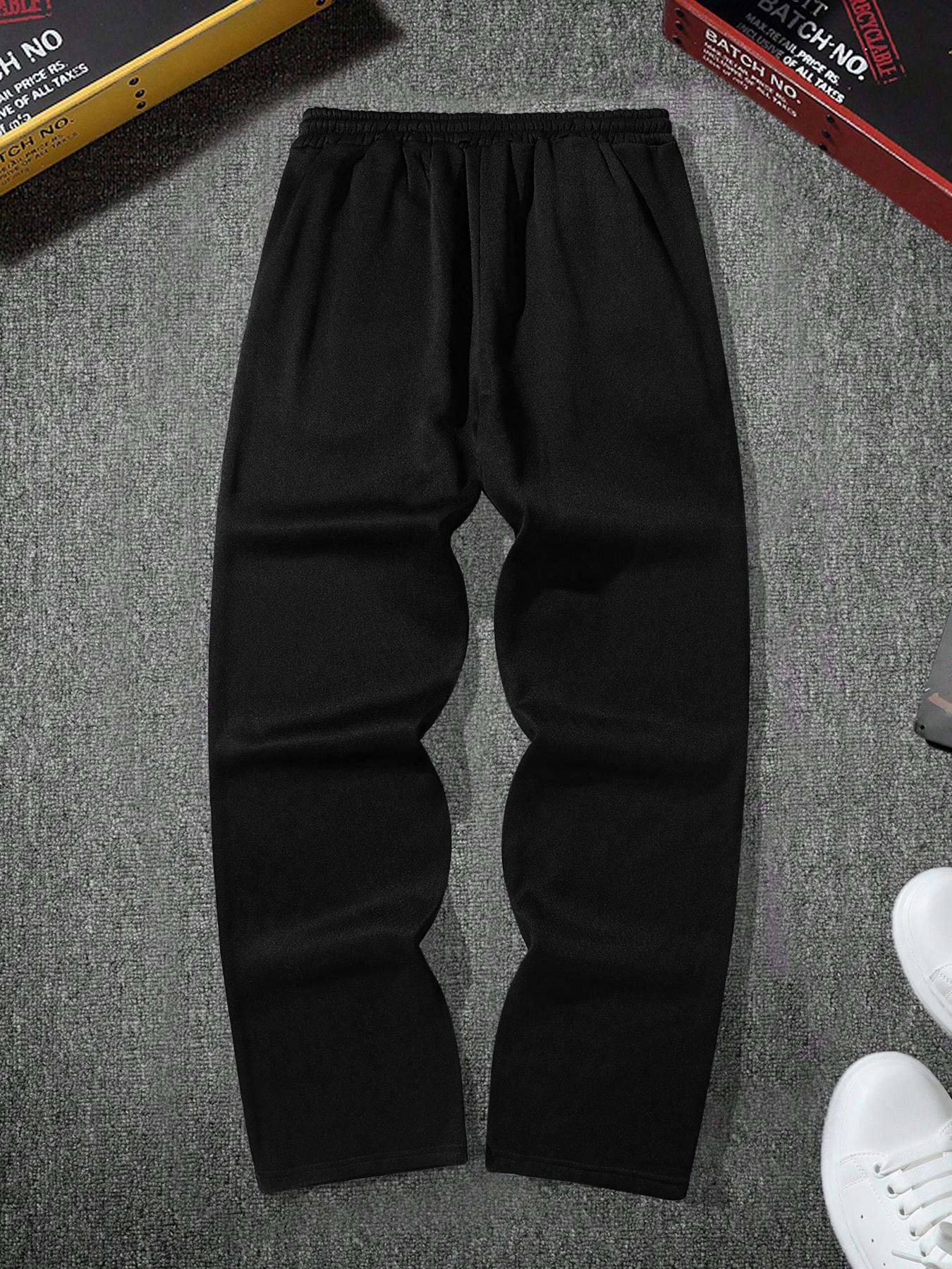 Unisex Men's Lightning Print Drawstring Waist Sweatpants, Casual Regular Fit Pocket Jogger Pants, Casual Streetwear Trousers, Casual Street Trousers for Daily Wear, Fashion Men's Bottoms for All Seasons, Casual Comfy Trouser