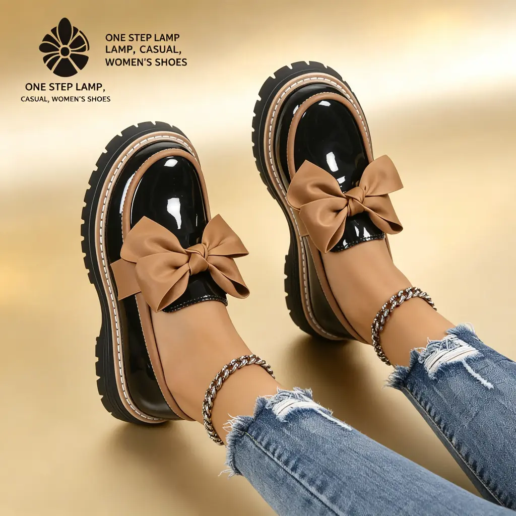 Women's Slip On Loafers with Bowknot, Comfortable Plain PU Leather Flat Walking Shoes for Everyday Casual Wear, Ankle, Affordable, Synthetic, Plain Solid, Round Toe, Smooth Pu, Bow Decorated Shoes, Women's Shoes