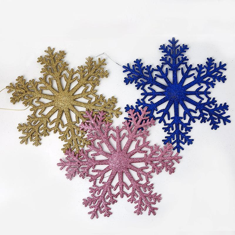 Christmas decoration plastic powder-coated snowflake pieces, Christmas tree ornaments, Christmas decoration supplies
