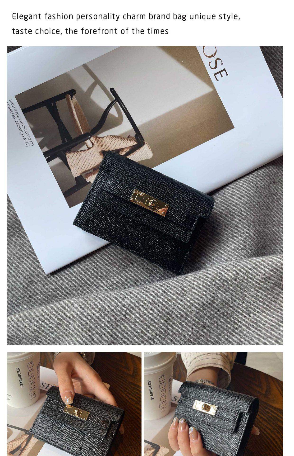 Ultra Thin Leather Card Holder Zipper Card Case with Lock Keychain Compact Wallet for Men Women Daily Travel Secure Storage Design