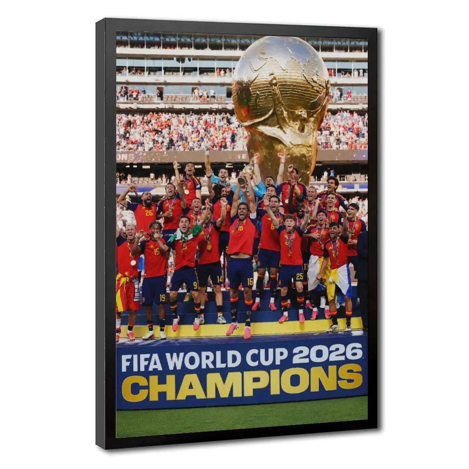 Spain Team 2026 Championship Canvas Wall Art Soccer Victory Poster for Urban Modern Apartment Wall Decor Gifts for Fans