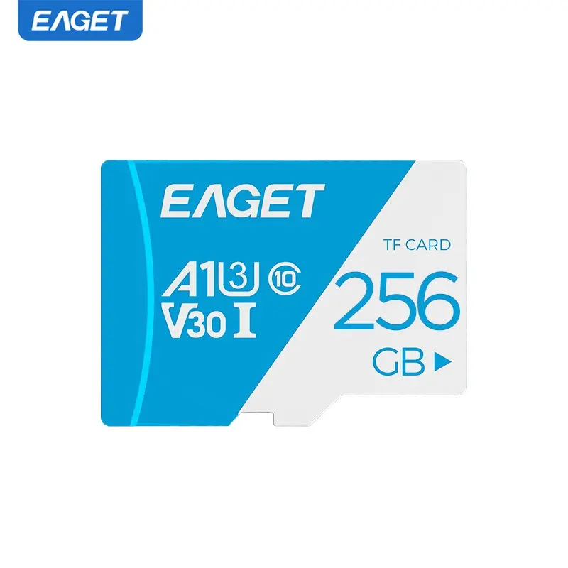 EAGET 1-Pack Micro SD High Speed TF Card 32G/64G/128G/256G V30/U3/A1 100MB/s Read Speed Supports 4K HD Video Recording Memory Card for Dash Cam, Security Camera & Drone Microsd Memory Cards