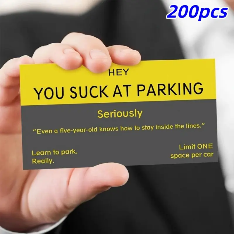 200pcs Funny Parking Violation Cards, Humorous Parking Meme Posters, Fun Car Truck Motorcycle Parking Memes, Creative Parking Reminder, Car Stickers, Stickers for Cars, Funny Car Decals