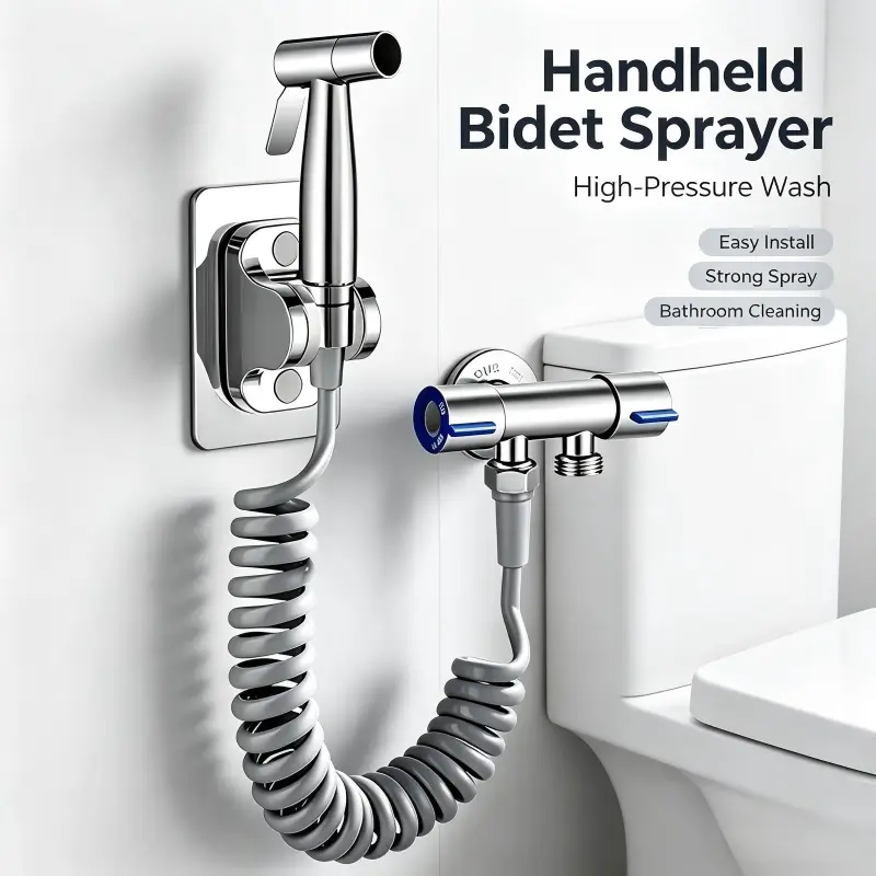 High Pressure Toilet Companion Sprayer Set, Bathroom Auxiliary Water Tap, Multipurpose Washing Gear for Toilet Cleaning, Personal Hygiene and Washroom Stain Removal