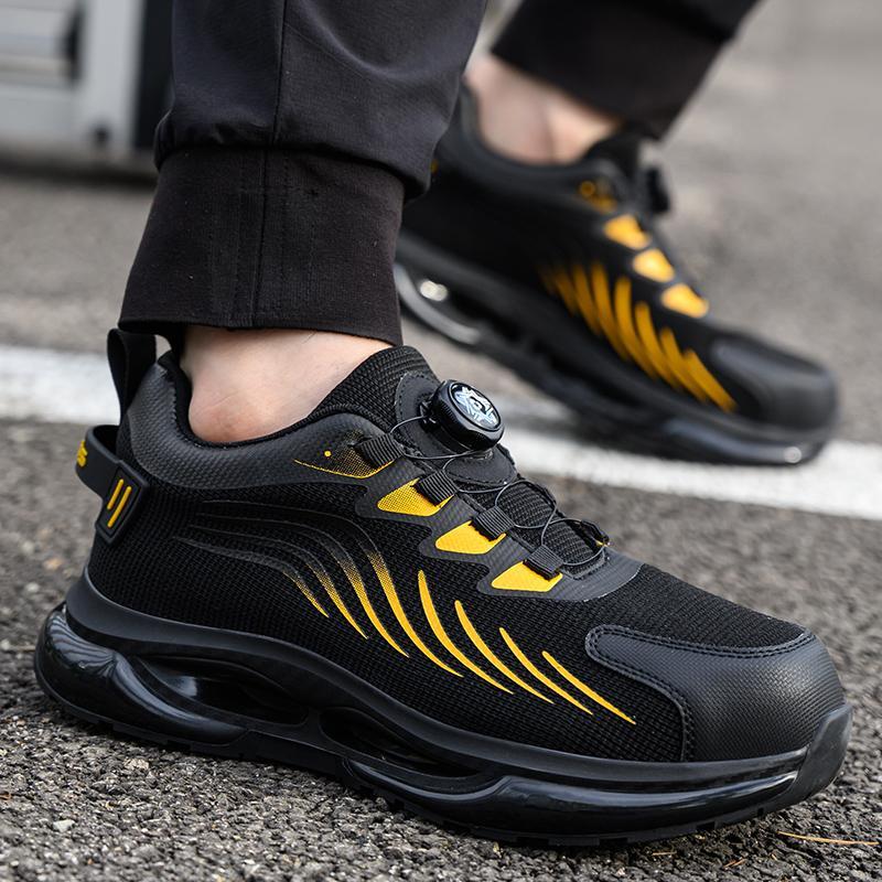 Steel Toe Shoes for Men Women Composite Toe Work Sneakers Indestructible Safety Tennis Shoes Lightweight Breathable Construction Sneakers Puncture Proof Air Cushion Ergonomic Design