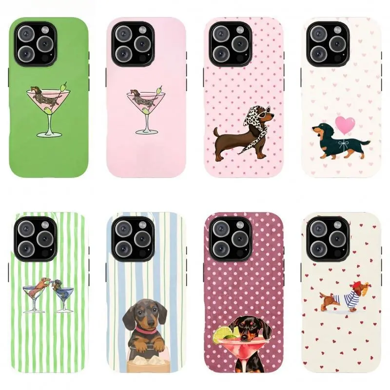 Dachshund Rubber Phone Case - Wireless Smartphone Accessory for Cellphones, Compatible iPhone 17 16 15 14 13 12 11 Pro Max, Aesthetic Durable Animal Design.