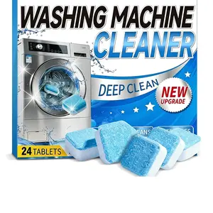 Household Washing Machine Cleaner (24pcs), 1-Year Supply for Deep Cleaning & Descaling, Works with HE Standard Washers, Leaves No Residue # pem bersih