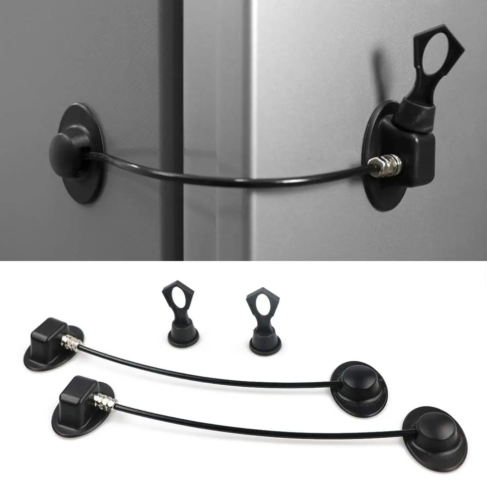 2 Pack Magnetic Refrigerator Locks, Child Safety Locks for Fridge Freezer Door and Cabinet Drawer, Convenient, Black(Gift)