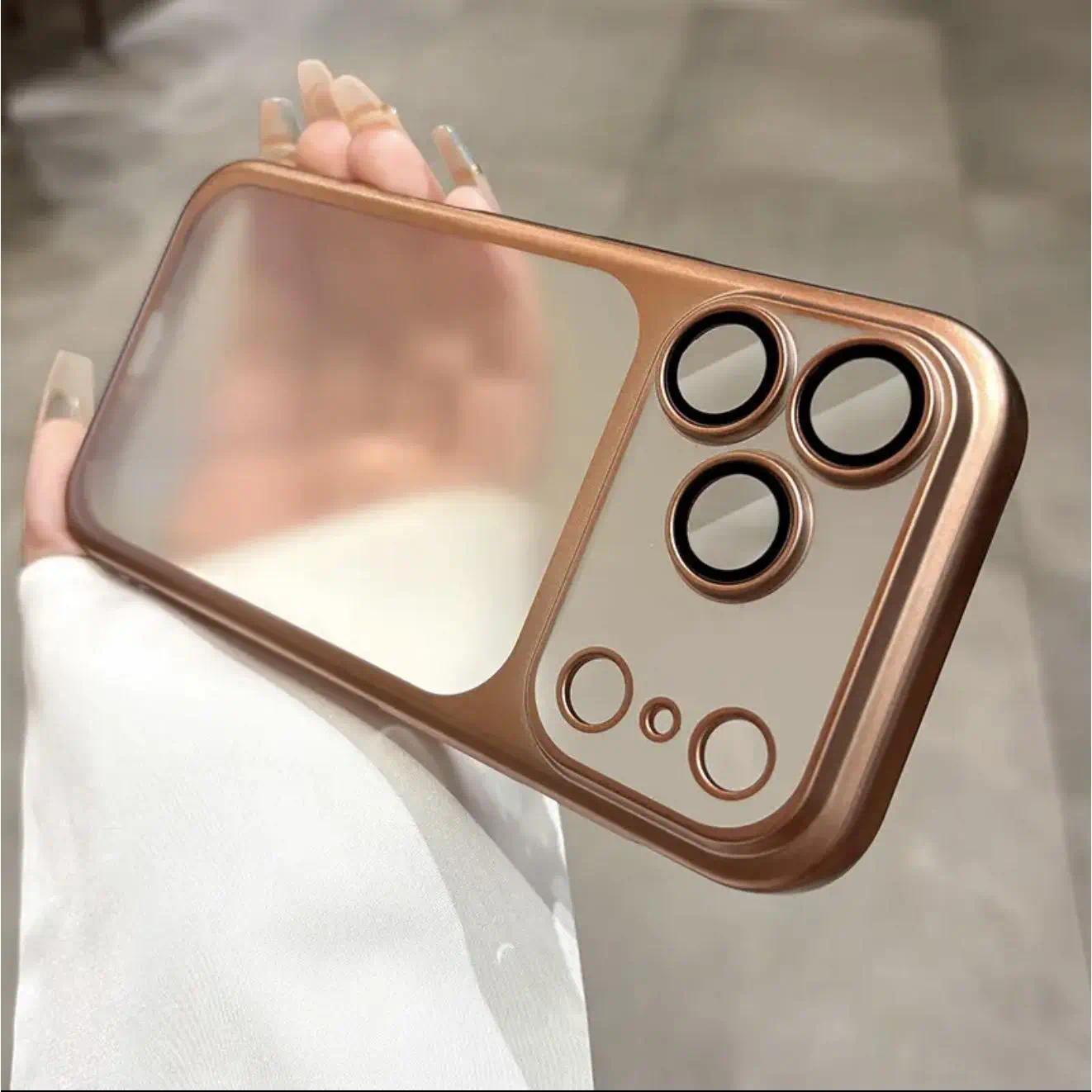 frosted electroplated PC ultra-thin shockproof  16 lens protector case For iPhone 11-17 Pro Max phone case,