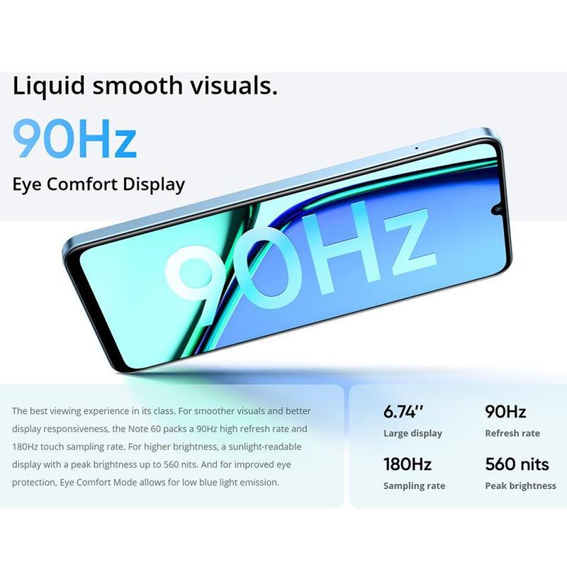 Realme Note 60 Global Version Unlocked 6+128G, T612 Octa-Core Processor, 6.745 Inch Display, 32MP+5MP Dual AI Camera
