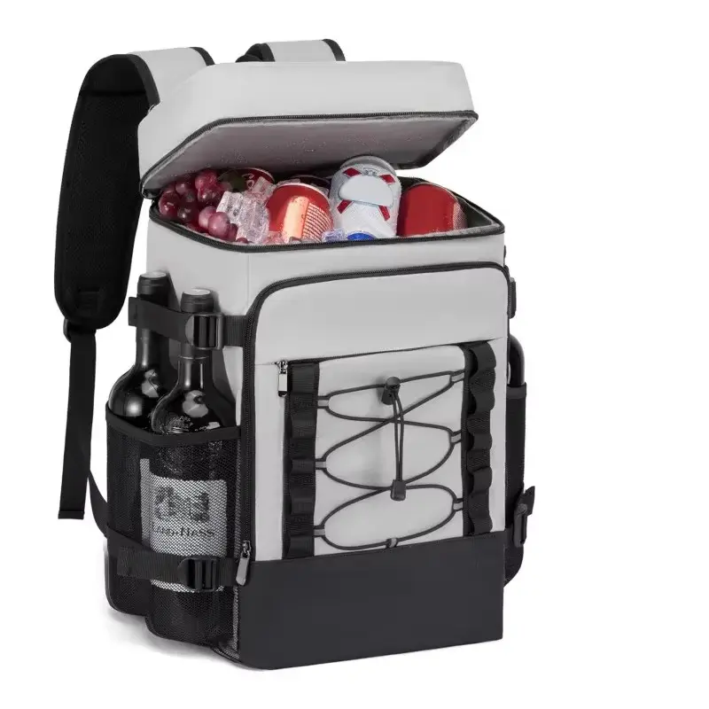 Double Layer Insulated Backpack, Leak-Proof Compartments, 40 Can Capacity, Outdoor Camping Cooler Bag, Thick Aluminum Foil Ice Pack, Leakproof Cooler Bag