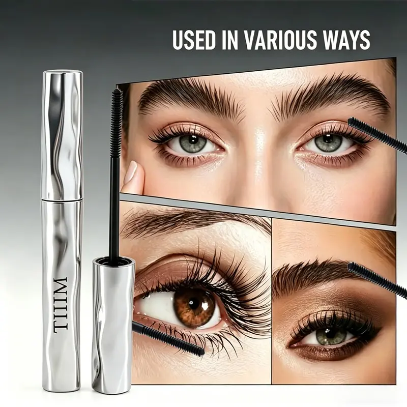 Long Curling Volumizing Mascara Waterproof Smudge Proof Black Cream, Create Spiky Lashes Without Clumps, Ideal For Makeup Beginners & Student Girls