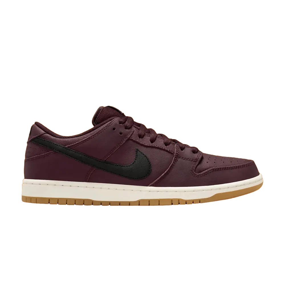 Nike SB Dunk Low Pro 'Burgundy Crush' (Unisex) Burgundy Crush/Black-Mystic Dates-Sail-Gum Light Brown-Safety Orange sneakers IO2304 600