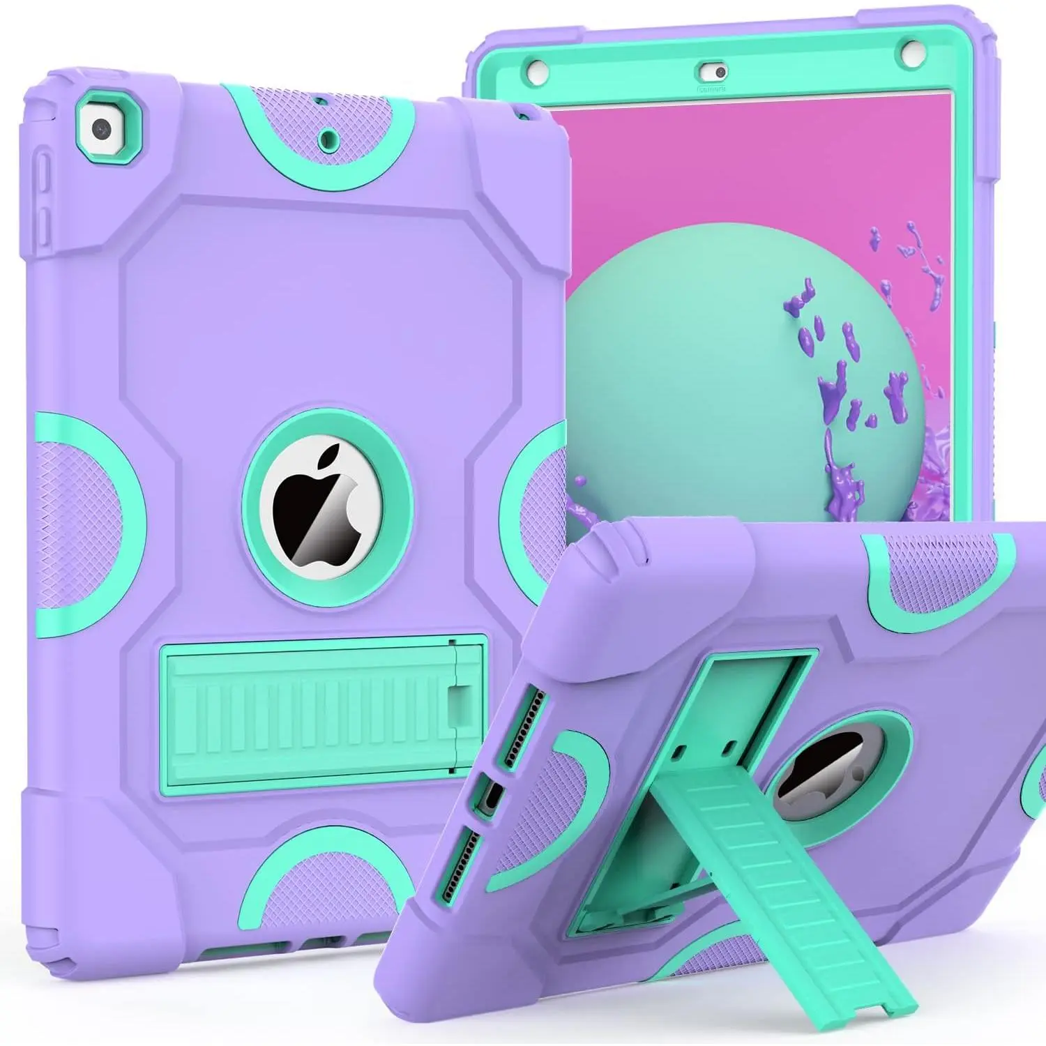 for iPad 9th Generation Case, iPad 8th 7th Generation Case, iPad 10.2 Inch 2021/2020/2019 Case, Heavy Duty Rugged Shockproof Protective Cover with Kickstand /Green