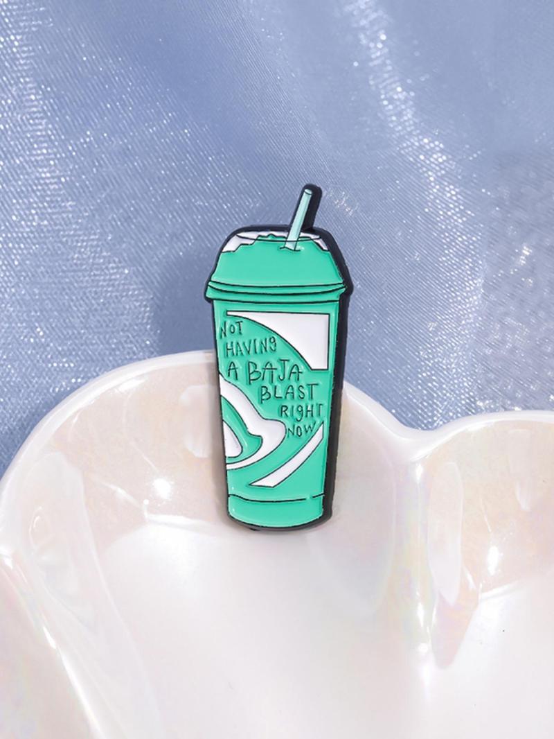 Creative Drink Cup Design Brooch Pin, Durable Metal Pins, Cute Fashion Alloy Badge for Women & Men for Party, Daily Clothing Decor, Trendy All-match & Exquisite Brooch for Birthday Gift, Charms, Jewelry