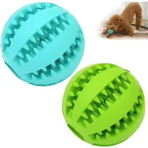2 Pack Dog Toy Ball,Nontoxic Bite Resistant Teething Toys Balls for Small/Medium/Large Dog and Puppy Cat, Dog Pet Food Treat Feeder Chew Tooth Cleaning Ball Exercise Game IQ Training