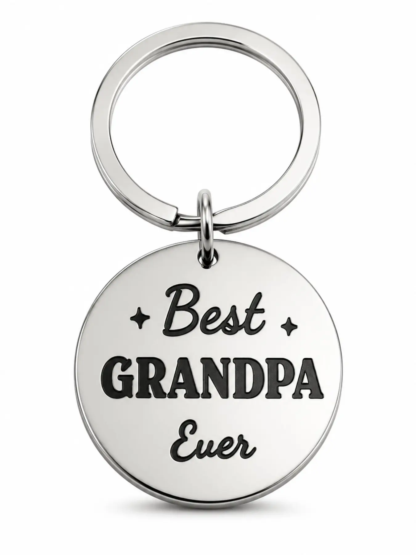 Stainless Steel Keychain, Perfect Christmas and Birthday Gift, Durable Metal Keychain, Ideal for Friends and Family, Great Grandpa Present