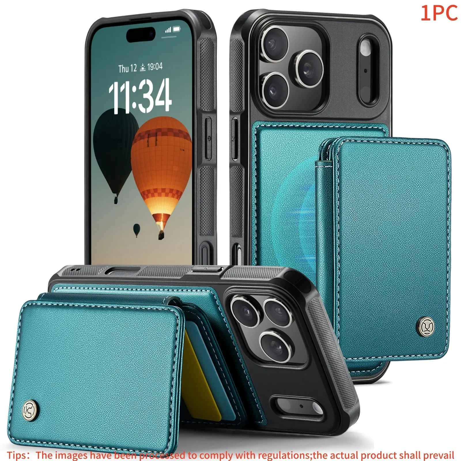 Magnetic Two-In-One Detachable Wallet Case for iPhone 17-11 Pro Max, Rfid Block, Card Slots, Flip Stand, Compatible with Multiple Models