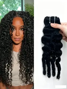 Lightweight 45g Myanmar Curly Human Hair Extension, Suitable for Various Skin Tones, Easy-To-Use Hairpiece for Stylish Looks
