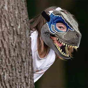 Dinosaur Latex Mask with Movable Mouth Funny Animal Head Halloween Prop