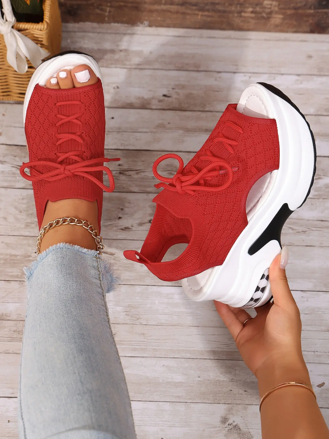 Summer Strap Air Cushion Wedge Sandals, Open Toe Backless Thick Sole Height-Boosting Sports Slippers, Comfortable and Stylish Footwear