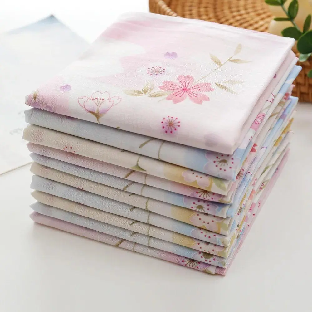 3/6/8 Pcs Ladies Old Cotton Soft Handkerchief Summer Thin Absorbent Wipe Sweat Printed Hand Towel 43cm
