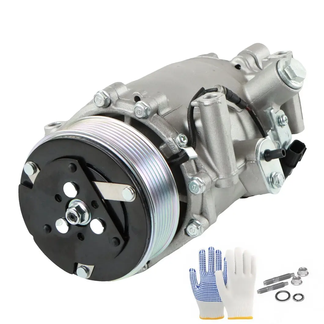AC Compressor with Clutch, Aluminum Body, 2.4L for Honda CR-V 2007-2011, Acura RDX 2007-2012 (CRV/RDX Fit Auto Replacement Part)