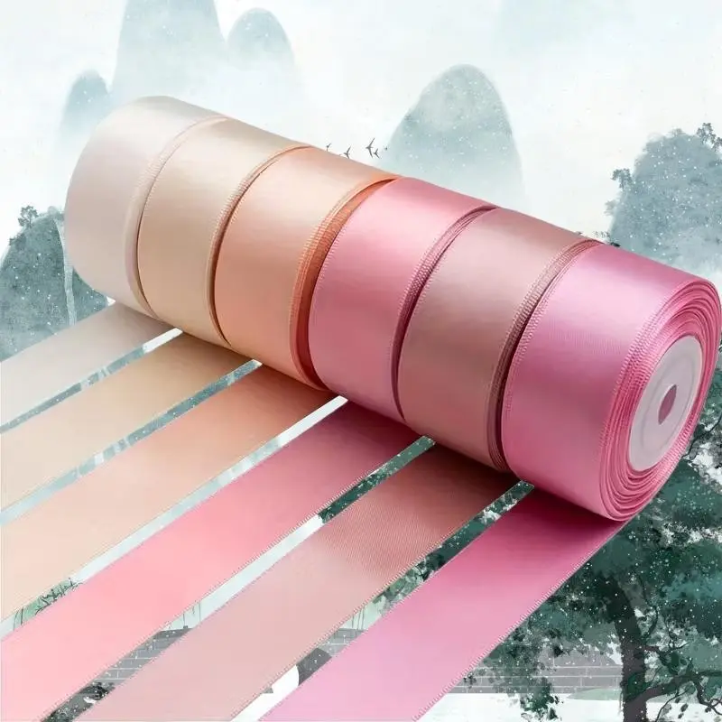6-Pack Polyester Ribbon Set, 1 Inch Multi-Color, Ideal for Weddings, Bouquets, Birthdays, Gift Wrapping, Packaging, Hair Accessories, Festival Decorations