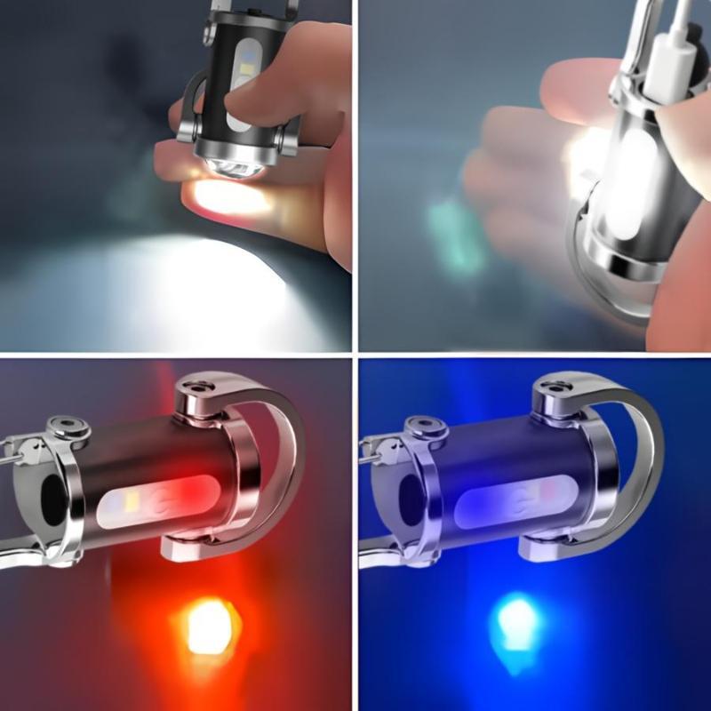 Multifunctional Keychain Flashlight, 1 Count Portable Waterproof Car Keychain Light with COB Side Light, Rechargeable Flashlight with 6 Lighting Modes