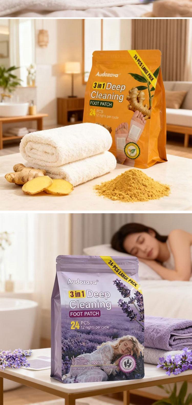 Lavender Detox Foot Pads for Sleep & Stress Relief 24 Patches Magnesium Glycinate Foot Care Therapy Natural Herbs