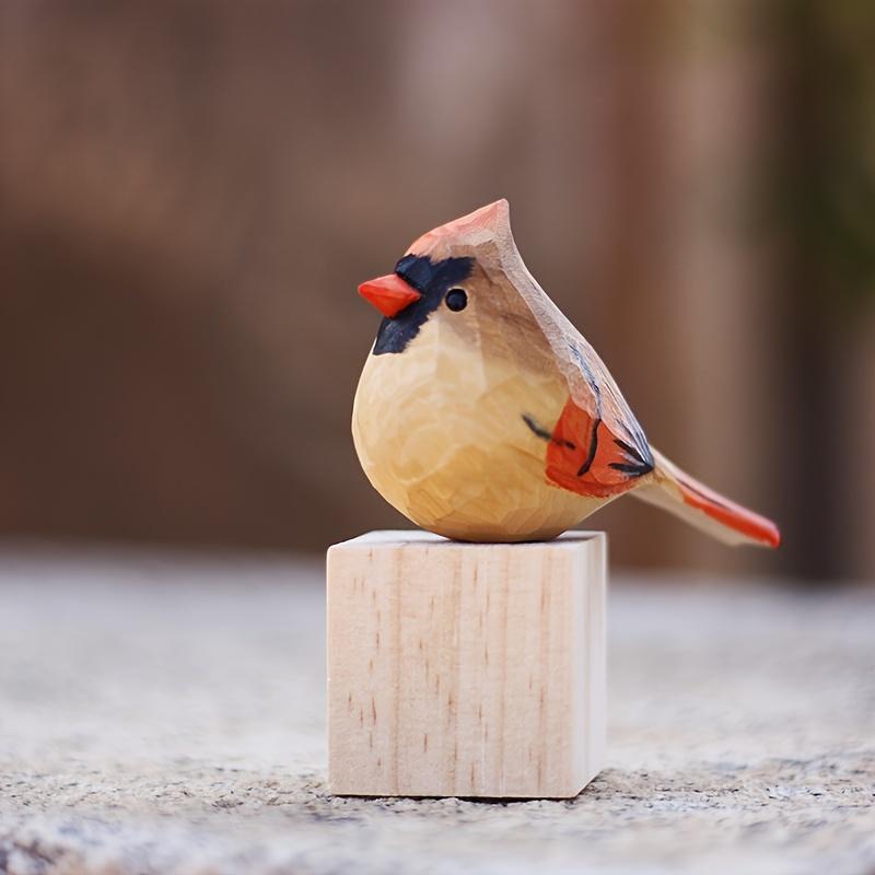 2 Red Cardinal Statues, Handmade Wooden Carved and Painted Bird Figurines, Various Bird Home Decorations, Best Gift for Bird Enthusiasts, Suitable for Birthdays, Christmas Gifts, Suitable for Home and Friends, Garden Tool Set