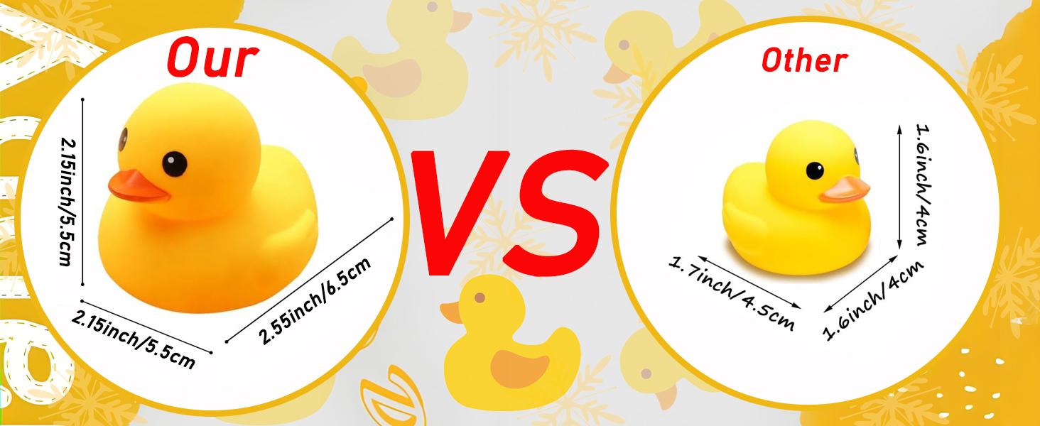 Yellow Rubber Ducks Bath Toys 20Pack, Bathtub Floating Squeaky Duck Bulk Baby Preschool Bath Toy for Baby Shower Infants Kids Toddler Birthday Party Decoration Gift (Large)