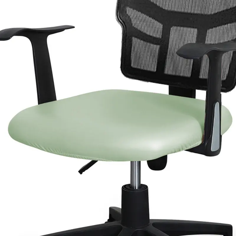 Spandex Blend PU-Leather Water-Resistant Elastic Office Chair Cover, 1-Size Backless Chair Protector with Clean Look, Solid Colors for Household Use