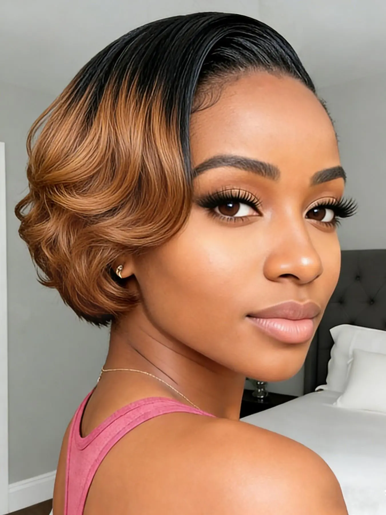 Short Straight Human Hair Wig Pixie Cut, Daily Party Use, Women's 13x4 Frontal Lace, Natural Look, Easy Wear, Hair Stylist Wig