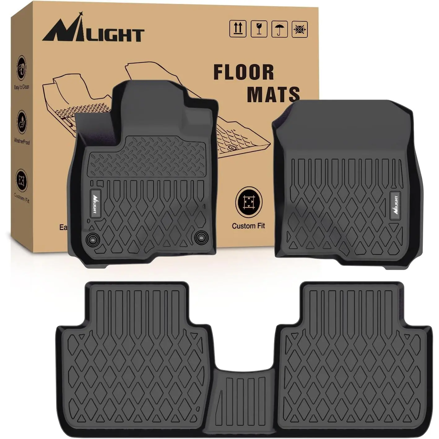 Nilight TPE Floor Mats - Custom Fit for Honda HR-V (HRV) 2023-2024, All-Weather Heavy Duty Car Accessory, Waterproof Car Liners for Vehicle Interior, Waterproof Car Mats