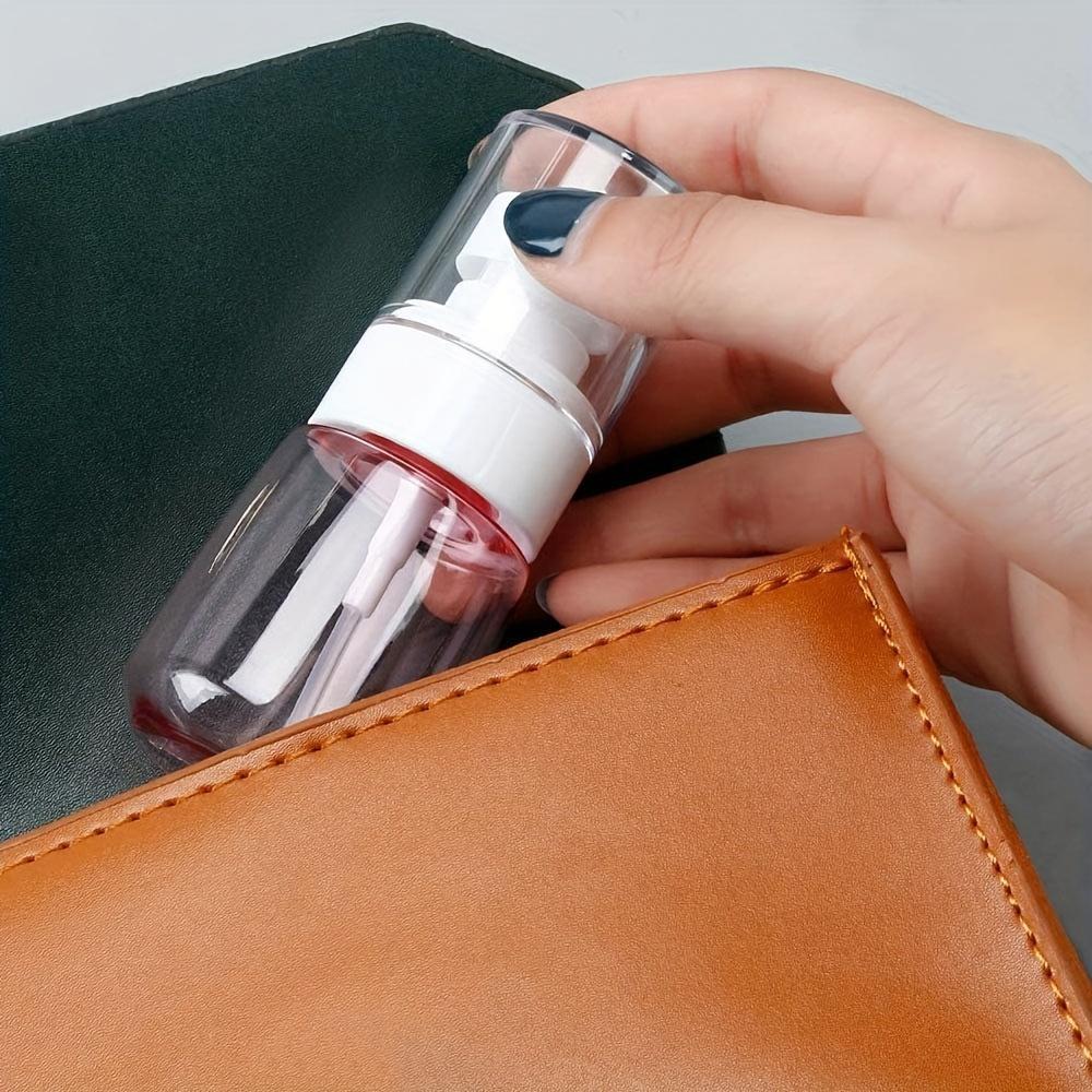 1Pc Portable Fine Mist Spray Bottles - 2.03oz/1.01oz Travel Size, Hypoallergenic Clear Perfume & Lotion Dispenser with Pump, Facial Tools