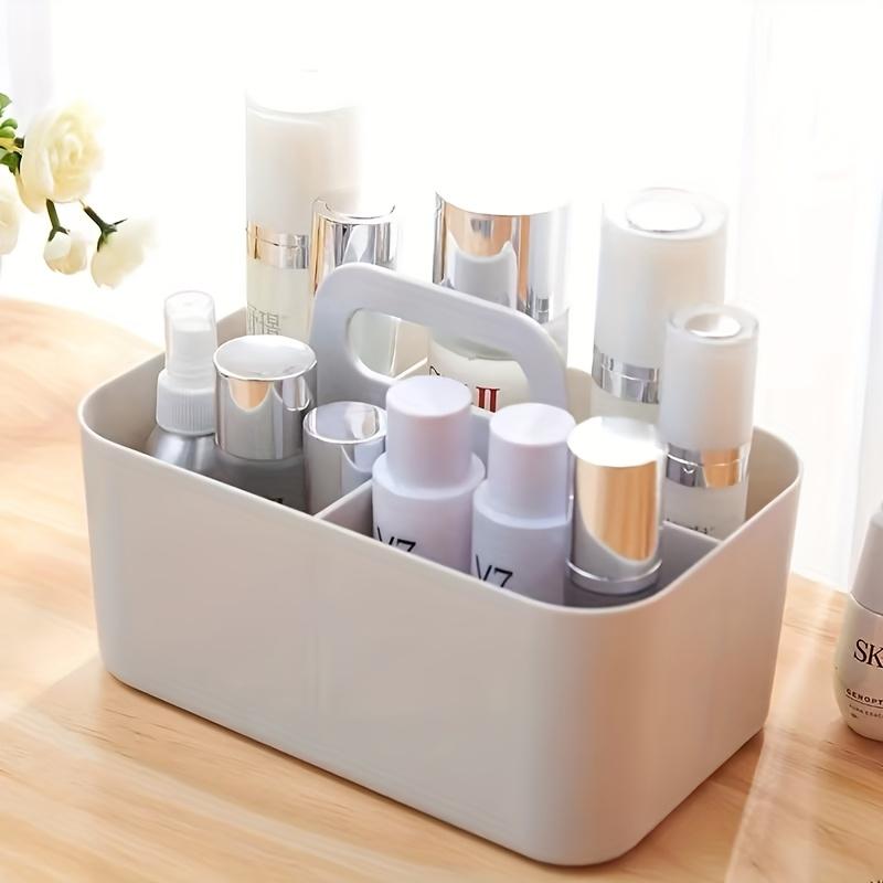 Multifunctional Storage Box with Handle, Five-Compartment Pen Holder Design, Portable Organizer for Desk Supplies, Office & Home Use