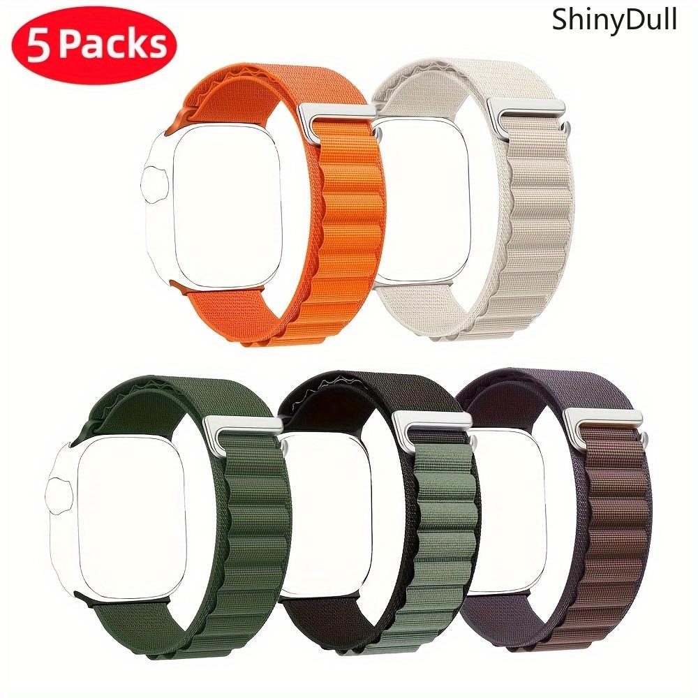 5-Pack Plastic Head C Buckle Nylon Watch Bands for Apple Watch – Alpine Loop Strap 38–49mm (Series 1–10, SE, Ultra/Ultra 2)